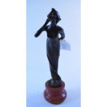 An Art Nouveau style bronze figure, on a