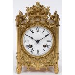 A carriage clock, the 8 cm diameter enamel dial with Roman numerals,