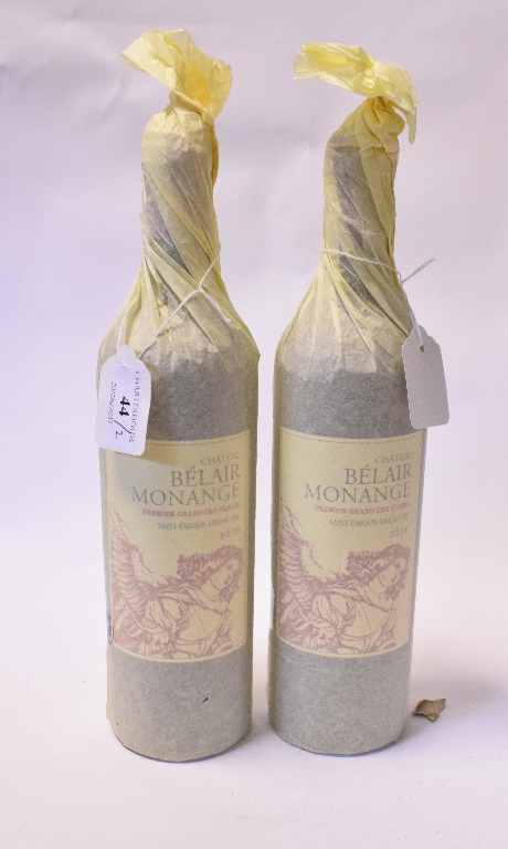 Two bottles of Belair Monange Premier Grand Cru Classe,