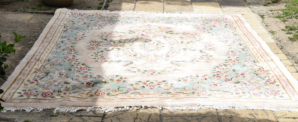 A large Chinese rug,