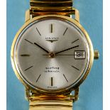 A gentleman's 18ct gold Longines Surfing Automatic wristwatch,