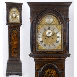 A longcase clock, the 30 cm arch square brass dial signed Tho Linyot, Norwich to a disc in the arch,