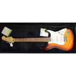 A Fender Squier Stratocaster electric guitar,