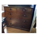 A mahogany chest of two short and three long drawers, 106 cm wide, a mahogany two door cupboard,