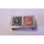 A silver double stamp box,