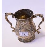 A Victorian silver loving cup, with presentation inscription from Chepstow Farmers Club,