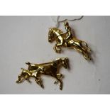 A 9ct gold and diamond horse brooch,