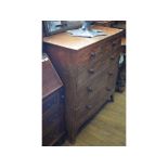 A 19th century mahogany chest, of five drawers,