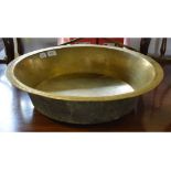 A large brass bowl, 48.