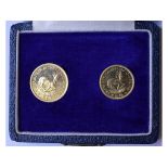 A South Africa 'short set', comprising a gold £1 and £1/2 1957,