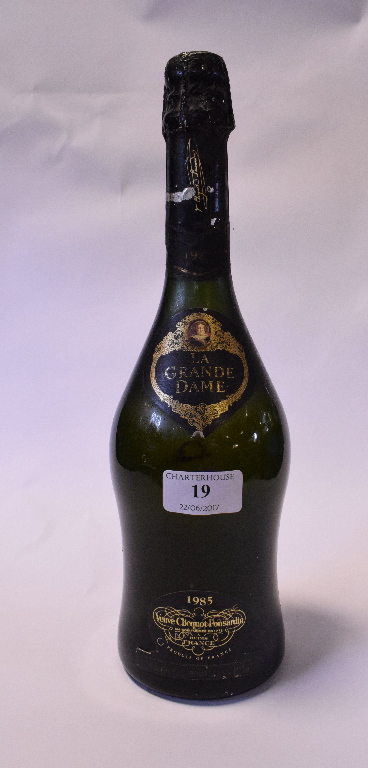A bottle of Veuve Cliquot Grande Dame Champagne,