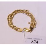 A 9ct gold chainlink bracelet, approx. 17.