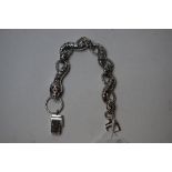 A silver and marcasite snake bracelet,