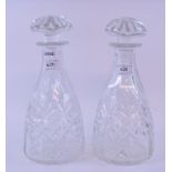 A pair of Richardson cut glass decanters,