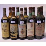 Ten bottles of Chianti Classico, including 1966,