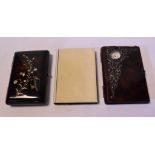 A tortoiseshell and ivory notebook,