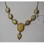 A 9ct gold and opal necklace