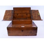 A Victorian mahogany stationery box, 30 cm wide,