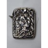 A silver Masonic style vesta case