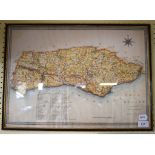 A 19th century J Cary hand coloured map,