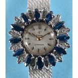 A lady's 18ct white gold Cyma Cymaflex cocktail watch,