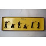 A set of Britains Royal Marine Artillery metal soldiers, 8826, boxed, another Britains set,