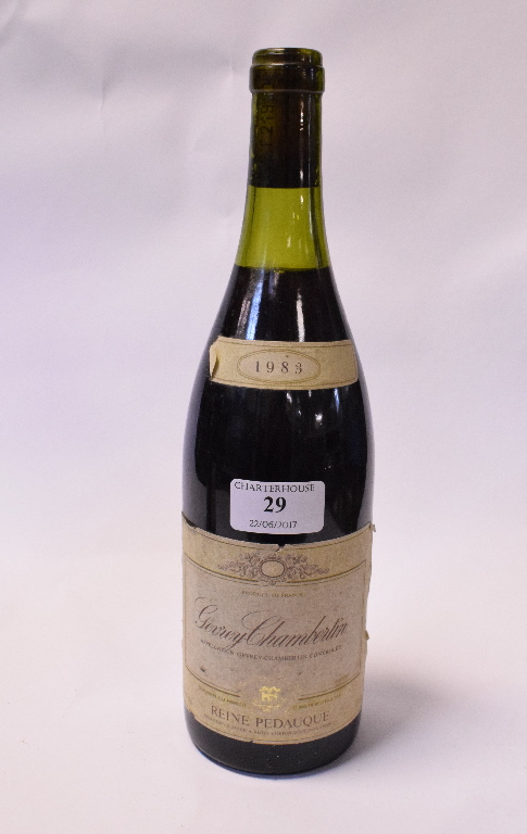 A bottle of Gevrey Chambertin, 1983 Delivery of this lot can be arranged with a specialist courier.