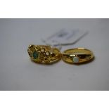 A gold plated and diamond ring,