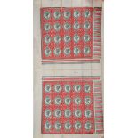 A sheet of 20 QV 4½d mint stamps, a few pencil marks, folds and creases,