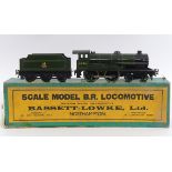 A Bassett-Lowke O gauge electric locomotive and tender, 4-4-0, in B.R.