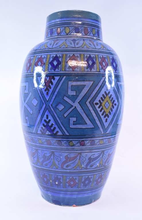 A large Safi pottery vase, with geometric decoration,