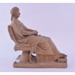 A classical pottery figure, in the form of a reclining gentleman, 17 cm wide,