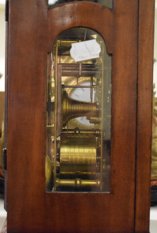 A bracket clock, the 17 cm arched square brass dial signed Stephen Asselin, London, - Image 4 of 6