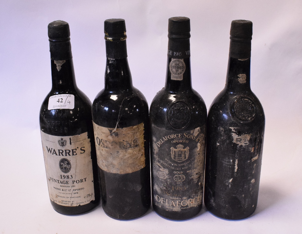 A bottle of Delaforce, 1985, a bottle of Warre's vintage port, 1983,