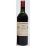 A bottle of Chateau Cheval Blanc, 1er Grand Cru Classe,