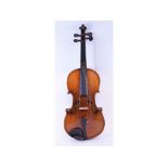 A violin, with a 14 inch one piece back,