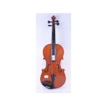 A violin, with a 14 inch two piece back