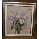 Brian Moore, a still life of roses in a vase, watercolour, signed, 49 x 42 cm,