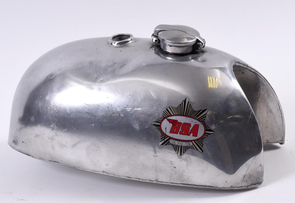 A BSA Gold Star scrambler aluminium fuel tank,