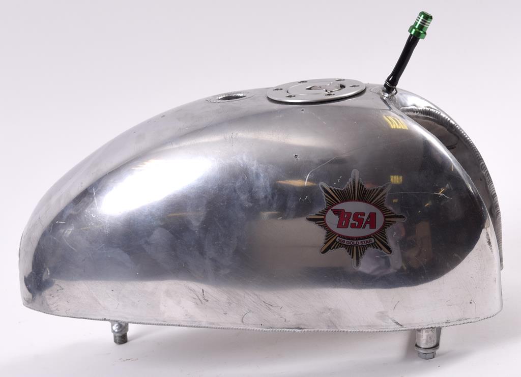 A BSA Gold Star scrambler aluminium fuel tank,