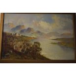 F E Jamieson, Nr Stronachlachar, Loch Katrine, oil on canvas, inscribed verso, signed, 39.5 x 59.