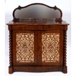 A Victorian rosewood chiffoniere, the mirrored back above a frieze drawer,