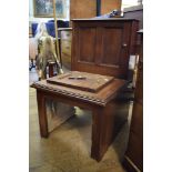 A 19th century mahogany single box toilet, lacks bowl,