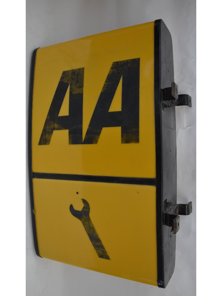 An Automobile Association (AA) hanging wall sign,