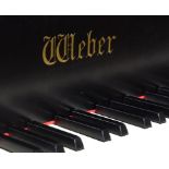 A Weber boudoir grand piano, in an ebonised case, tapering fluted legs,