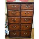 A chest, of ten short drawers, 84 cm wide Condition report 126 cm high 52.