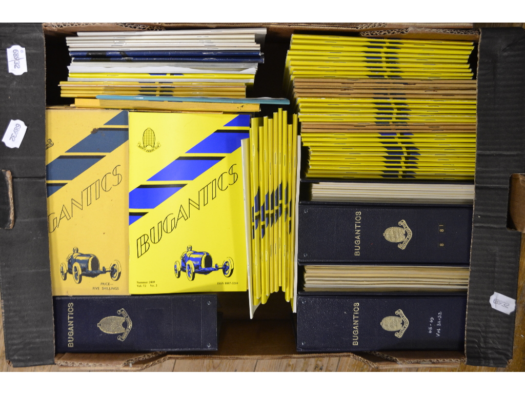 A run of Bugantics, the official magazine for the Bugatti Owners Club,