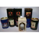 Four Bell's whisky Christmas decanters,1989, 1991, 1992 & 1993, four others, Princess Eugenie, 1990,