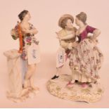 A Samson porcelain group, of a courting