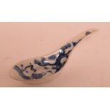 A Chinese porcelain spoon, decorated a f